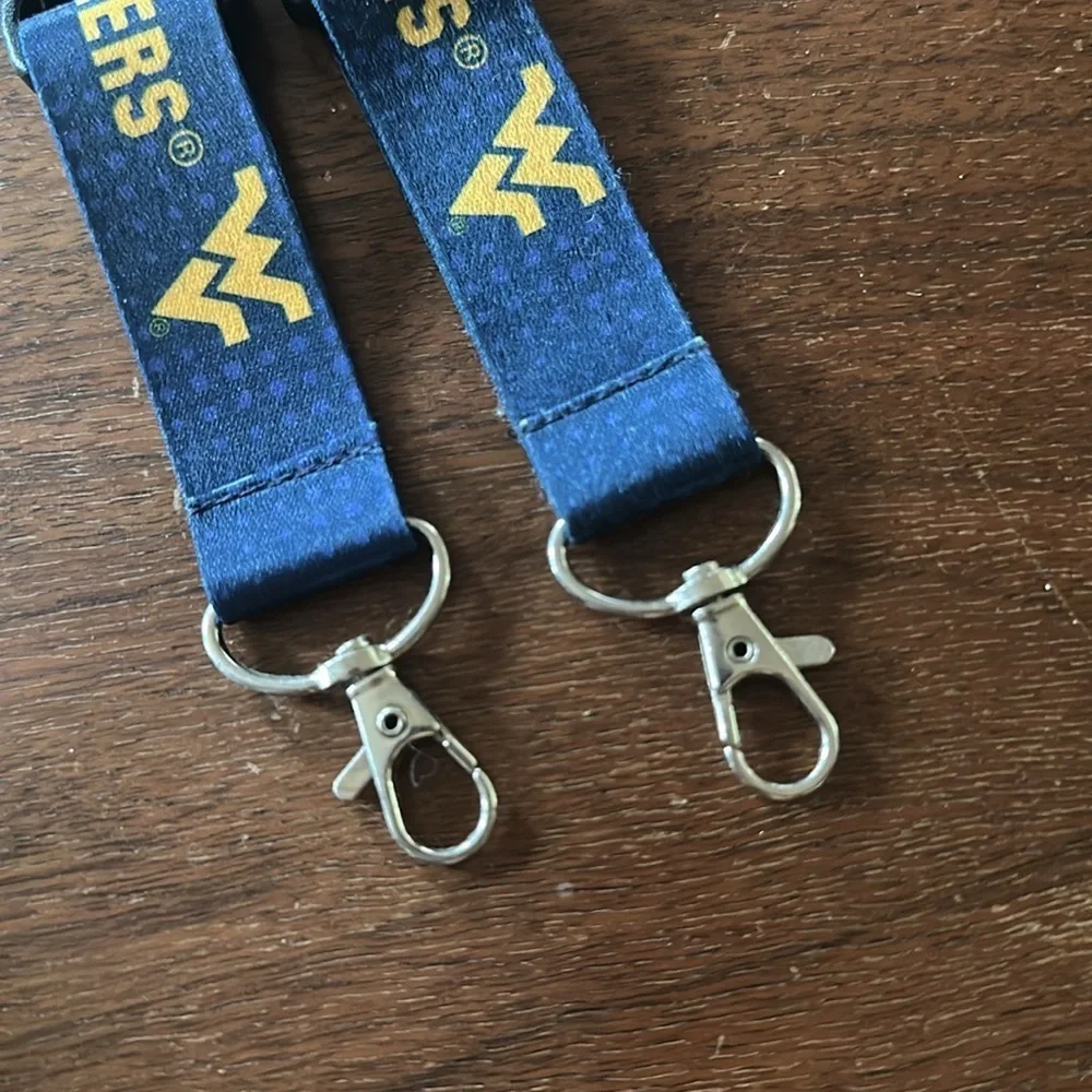 2 Pack West Virginia University WVU Lanyards Key Chain ID Holder Quick Release